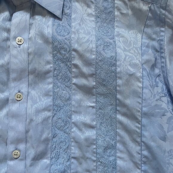 Robert Graham Embroidered Mens Long Sleeve Blue Dress Shirt LT/GT - Picture 2 of 9